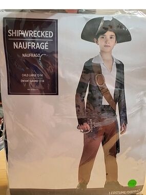Shipwrecked Pirate Child Large 12-14 Halloween Costume #4024 #4030